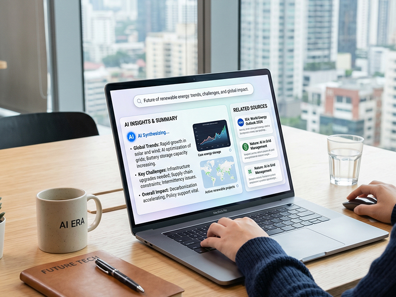 Perplexity AI 검색 화면