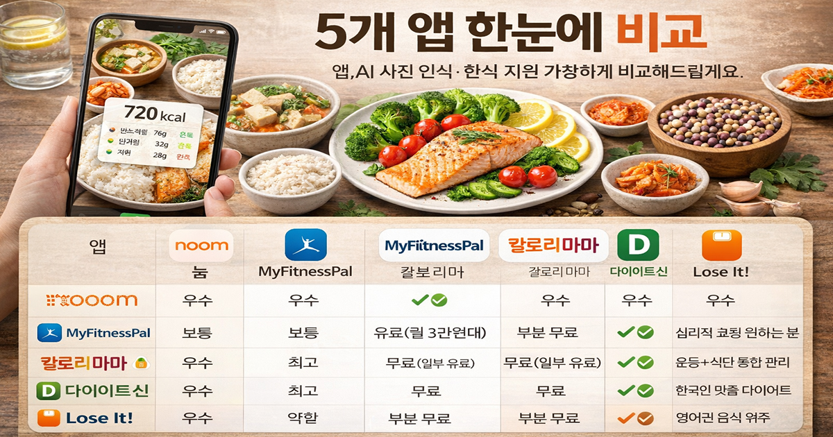 AI 칼로리 계산기 앱 추천 TOP 5 (2025년)